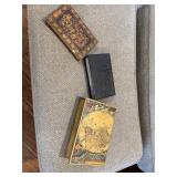 Three Decorative Book-Style Boxes With Hinged Cove