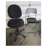 Two Black Chairs with Adjustable Features