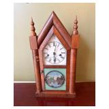 Wooden Steeple Mantel Clock by Waterbury Clock Co.
