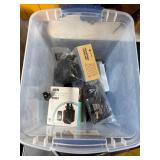 Plastic Bin Containing Miscellaneous Electronic It