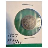1867 United States Three-Cent Nickel Coin