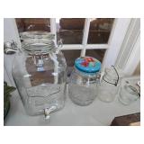 Antique Atlas Hole Fruit Jar and Glassware Set