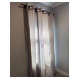 Gray Curtains with Rod and Decorative Finials