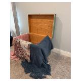 Wooden Storage Trunk with Painted Exterior, 36 x 2