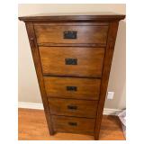 Five-Drawer Wooden Gentlemans Chest, 26 x 54 x