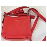 Coach Crossbody Purse in watermelon with Leather T
