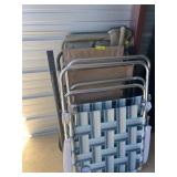 Four Folding Lawn Chairs with Mixed Frame Designs