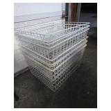 9 White Metal Wire Baskets