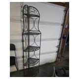 Five-Tier Metal Shelf With Scrollwork Design