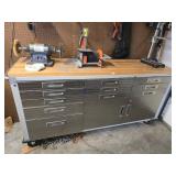 72-Inch Rolling Toolbox with Contents and Wood Top