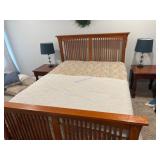 Queen Bed with Matching Night Tables and Lamps