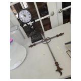 Decorative Clock on Stand and Ornamental Cross