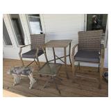 Outdoor Patio Furniture Set with Wicker Chairs, Ta