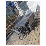 Outdoor Patio Dining Set with Six Chairs and Umbre