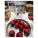 Clear Plastic Dispenser and Galvanized Metal Tray