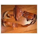 JBP Genuine Leather Shoulder Holster with Dual Mag