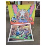 Dog-Themed Artworks Including Printed Canvas and P