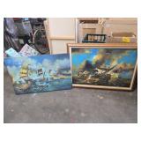 Two Framed Nautical Scene Paintings