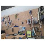 Contents of Pegboard Including Tools and Hardware
