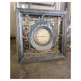 Square Wall Clock in Ornate Frame With Metallic an
