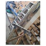 All American Aluminum Ladder and Wooden Sawhorse S