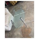 Oval Glass Coffee Table With Metal Legs