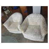 Swivel Rocking Chairs with Patterned Upholstery
