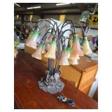 Tiffany Style Lily Pond Table Lamp with Art Glass