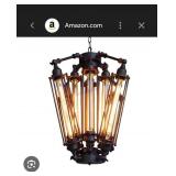 6-Light Black Metal Chandelier Fixture in Box