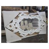 Ornate White Mirror with Dimensions 35 in x 66 in