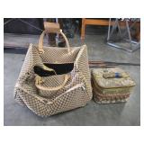 Monogrammed Rolling Travel Bag and Fabric Vanity C