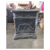 Elephant Relief Heavy Resin Table Base with Glass
