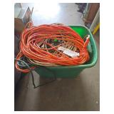 Tote Containing Assorted Extension Cords
