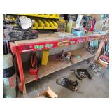 Wooden Workbench With Storage Shelf, 100 in Width,