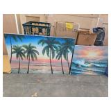 Two Landscape Paintings Depicting Ocean Scenes