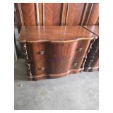 Wooden Dresser with Lockable Drawers and Decorativ