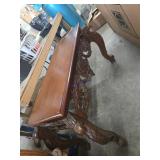 Carved Wooden Table With Ornate Legs