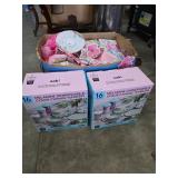 Box Lot of Zak! Melamine Dinnerware and Party Deco