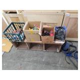 Tools and Supplies with Wooden Storage Shelf