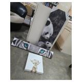 Three Canvas Prints Featuring Animal Designs