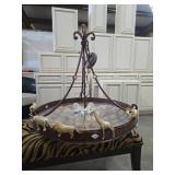 Metal and Glass Chandelier With Animal Figures