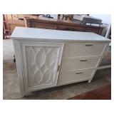 White Sideboard Cabinet With Drawers and Shelving
