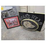 Boarï¿½s Head Neon Sign and Framed Arkansas Razorbac
