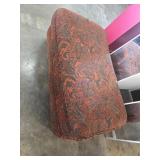 Rectangular Upholstered Ottoman With Paisley Patte