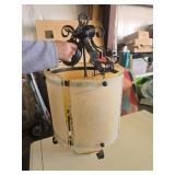 Wrought Iron-Style Chandelier With Textured Amber