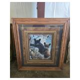 Framed Wildlife Bear Illustration with Multi-Layer
