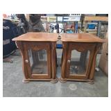 Wooden Cabinets With Glass Doors and Lighting