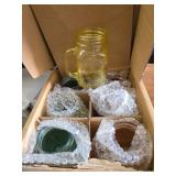 Glass Mason Jar Mugs in Various Colors