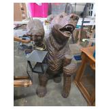 Heavy Resin Bear Floor Lamp with Lantern