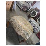 Hickory Chair Leopard Print Upholstered Ottoman